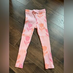 Zara Kids Pink and Orange Floral Leggings